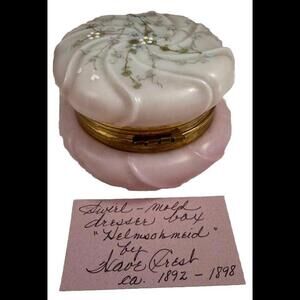 Vintage Pretty C. F. Monroe Wave Crest Dresser Box,  Helmschmeid Swirl 4.5"